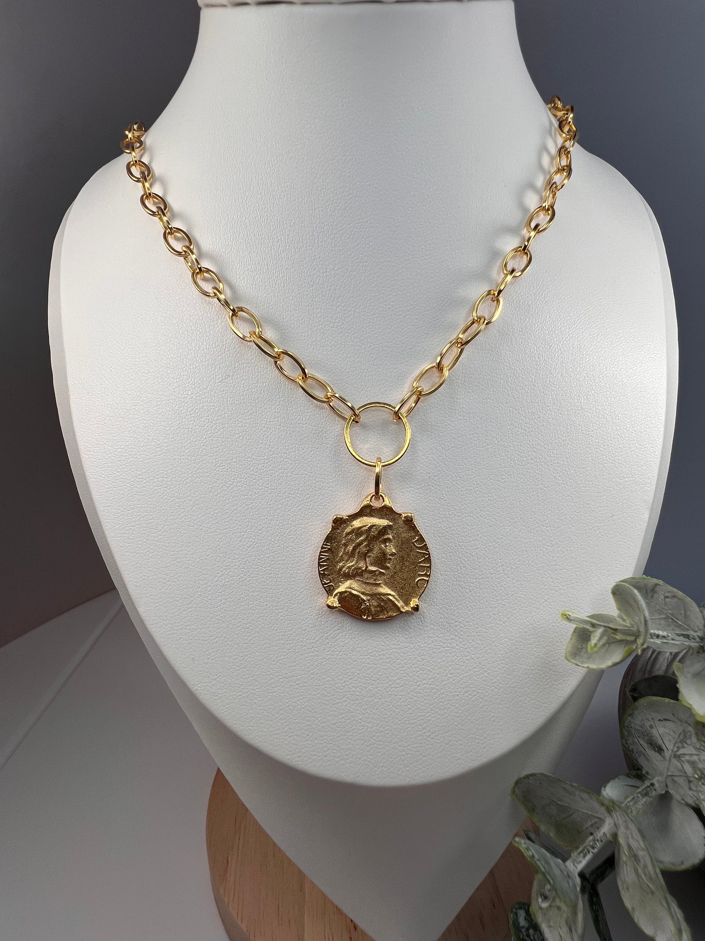 Torino Matte Gold Coin Necklace