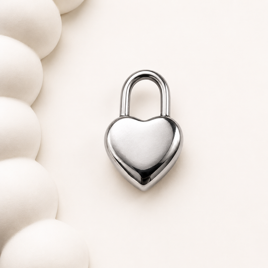 Heart Padlock Charm - 20mm