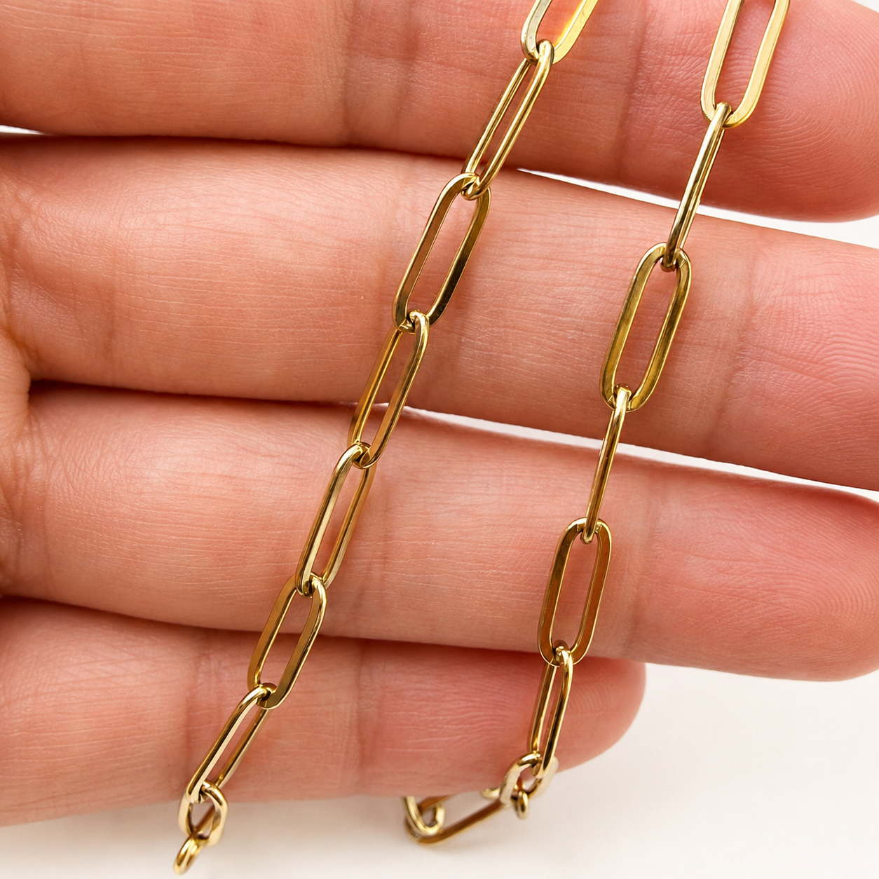 Gold PVD Paperclip Chain - 12x4mm