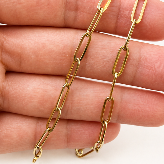 Gold PVD Paperclip Chain - 12x4mm