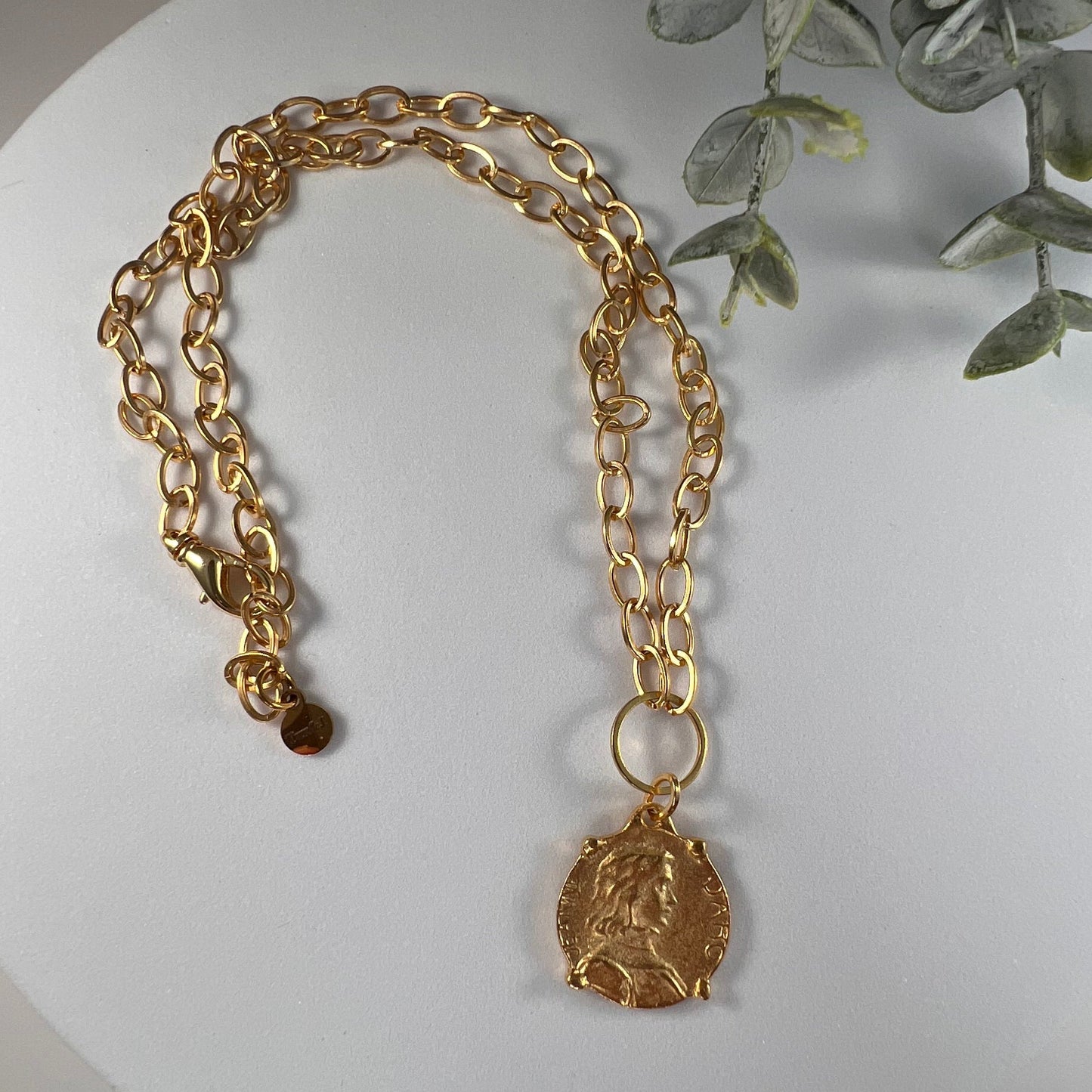 Torino Matte Gold Coin Necklace