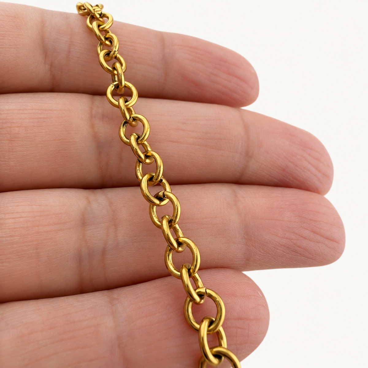 18K Gold Ion Plated Round Chain – 5mm
