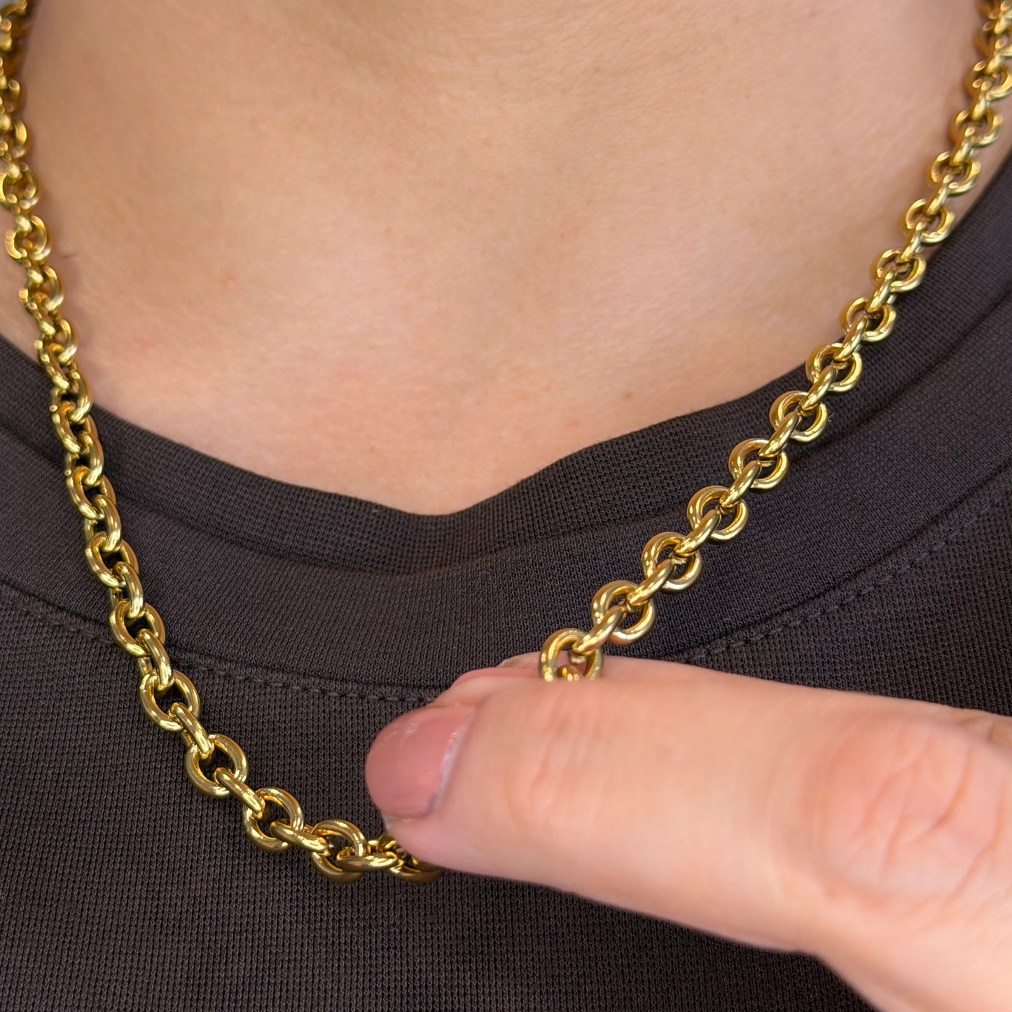 18K Gold Oval Cable Chain - 8x6mm (By the Foot)