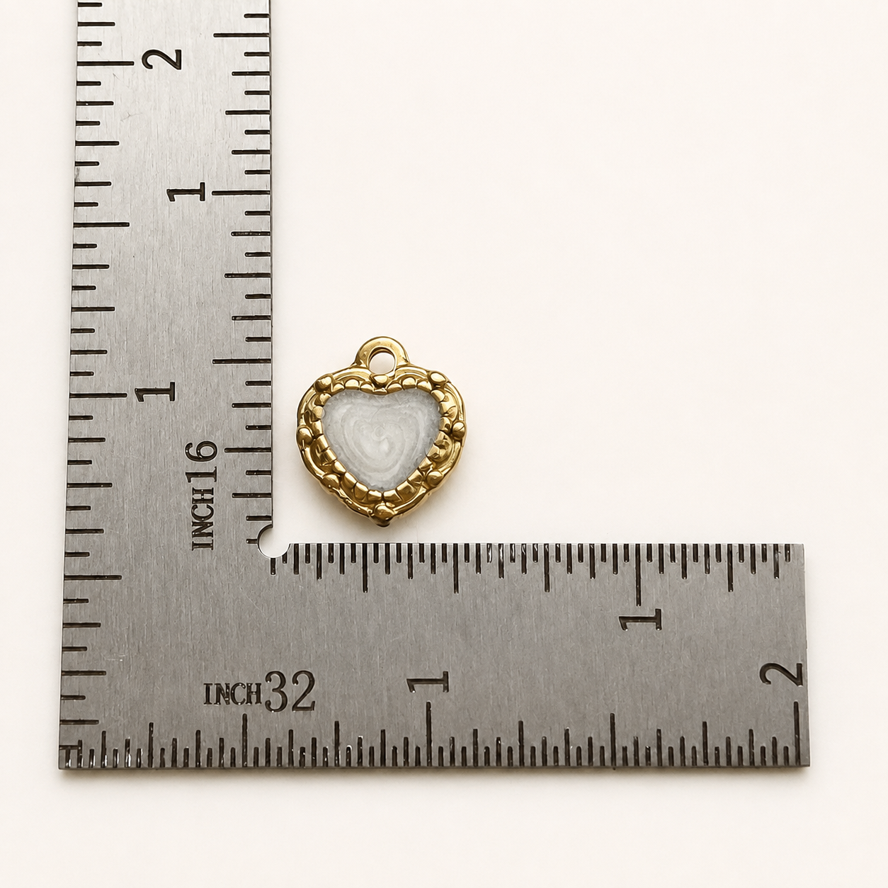 Gold Heart Enamel Charm – 13.5mm