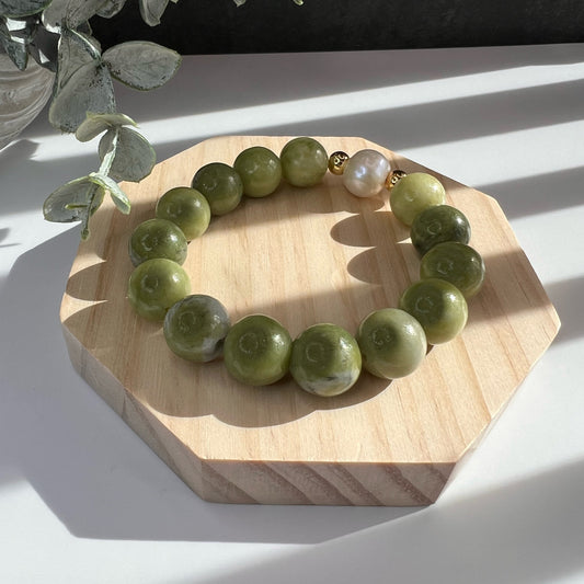 Jade + Pearl Balance Bracelet