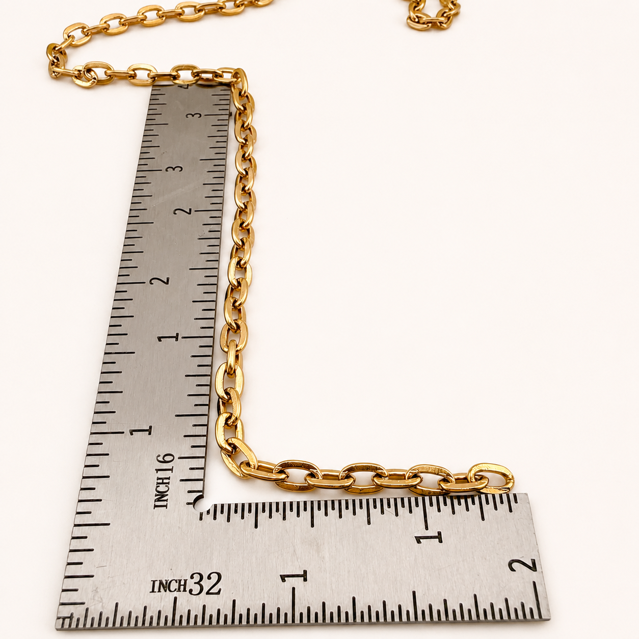 18k Gold Oval Cable Chain - 6x4mm