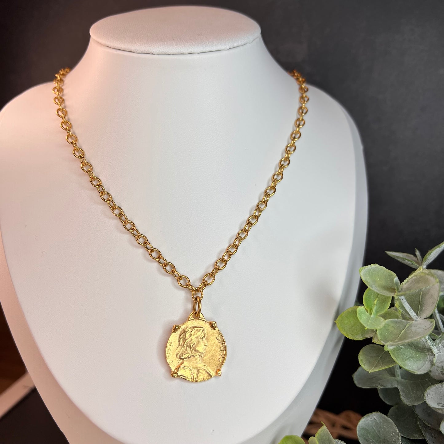 Bella Antiqued Coin Necklace