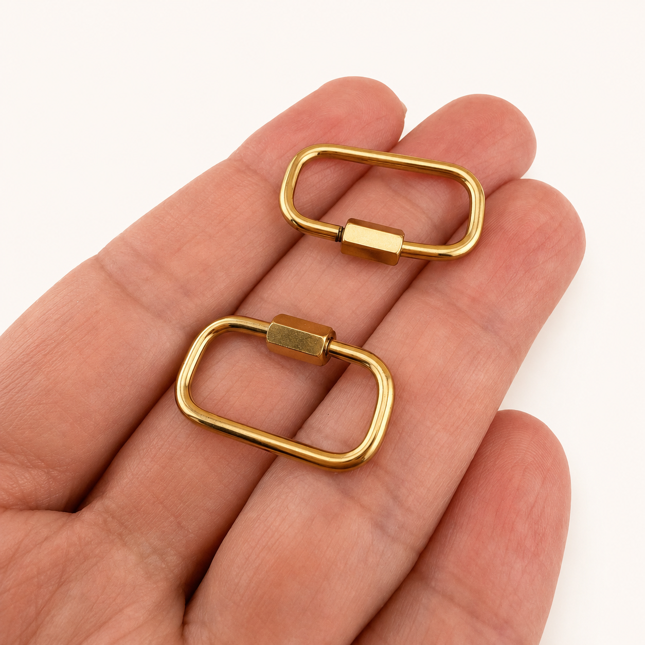 25mm Real 18K Gold Rectangle Carabiner