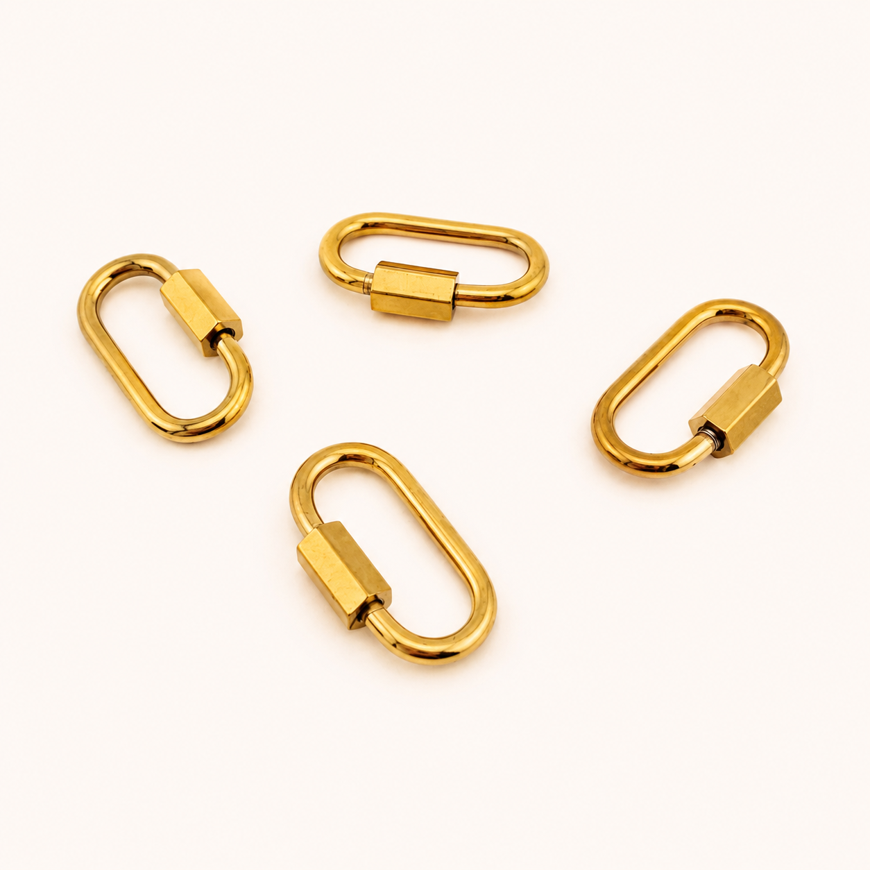 21mm Oval Screw Carabiner - 18K Gold PVD & Silver Finishes