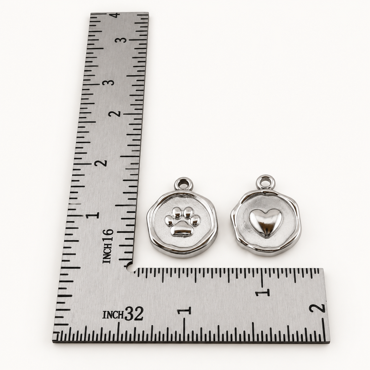 Paw Print & Heart Medallion Charms – 16mm