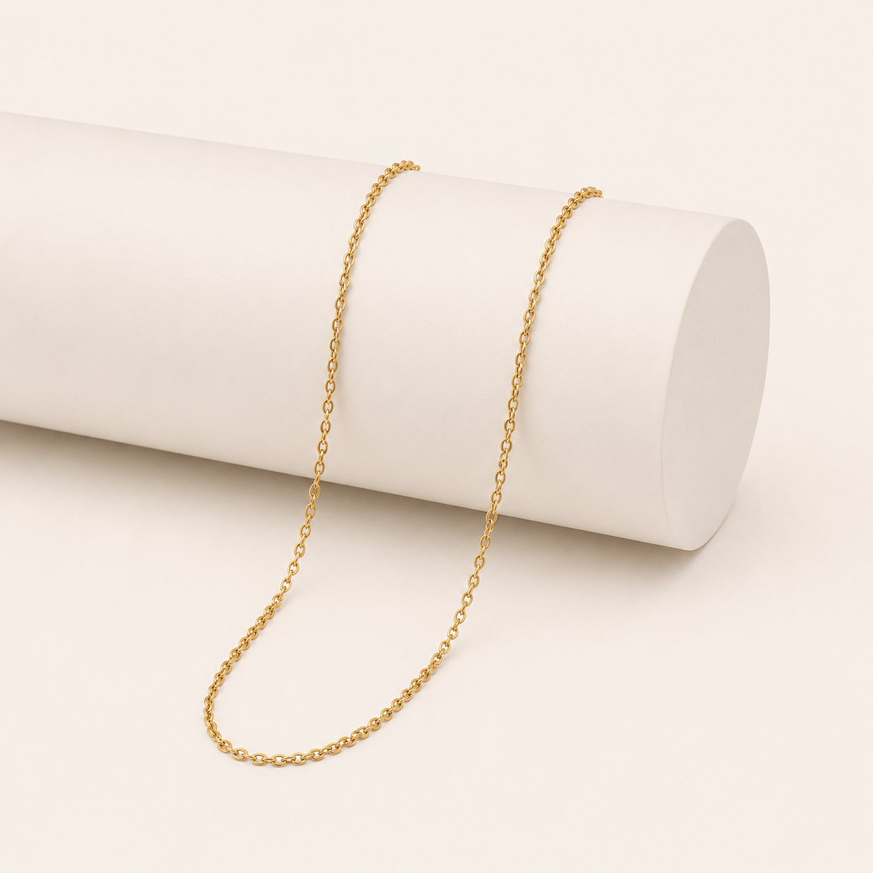 18K Gold PVD Cable Chain Necklace - 17.7"