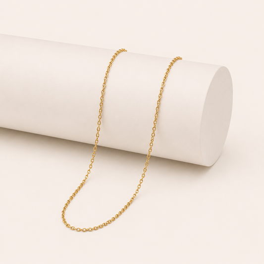 18K Gold PVD Cable Chain Necklace - 17.7"