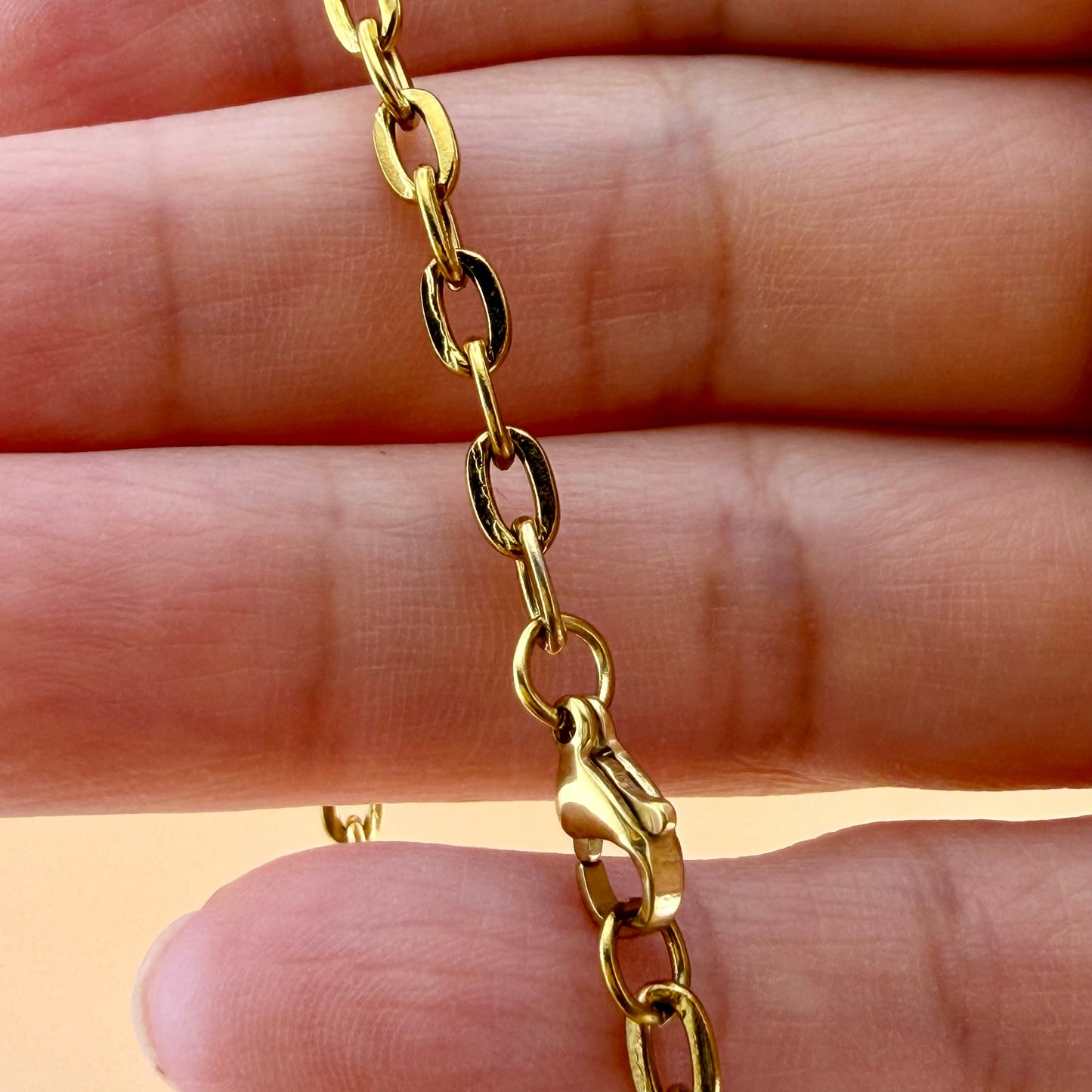 18K Gold Plated Oval Cable Chain Necklace