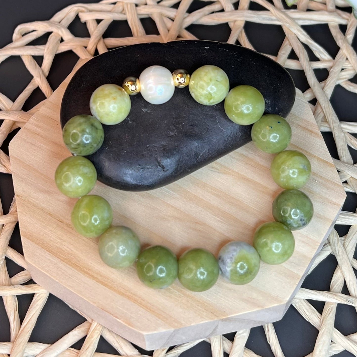 Jade + Pearl Balance Bracelet