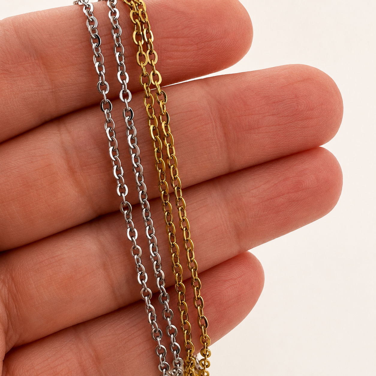 Dainty Cable Chain Necklace – Gold & Silver Finishes