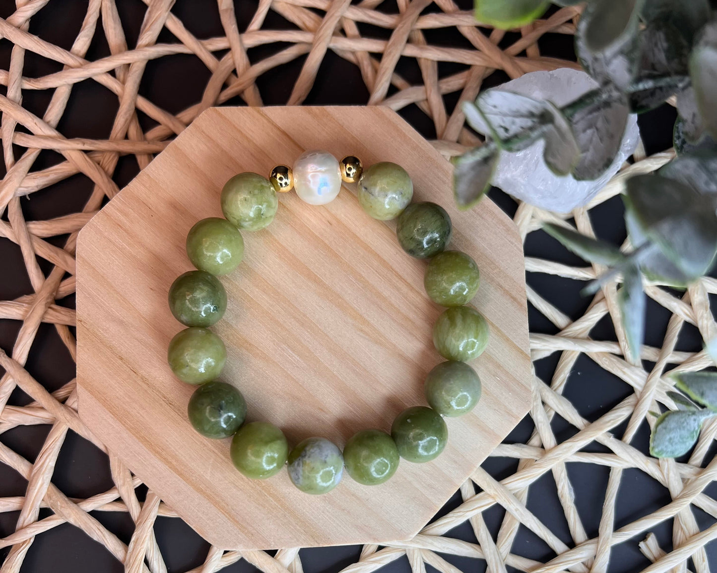 Jade + Pearl Balance Bracelet