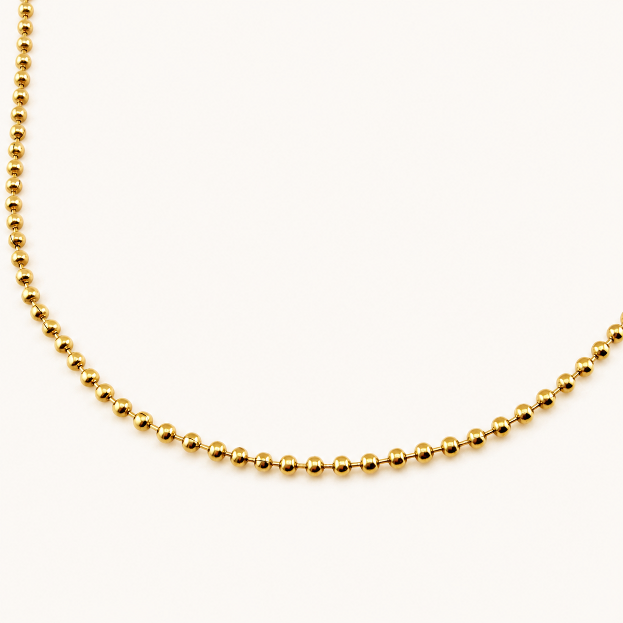 18K Gold 2mm Ball Chain Necklace - Multiple Sizes