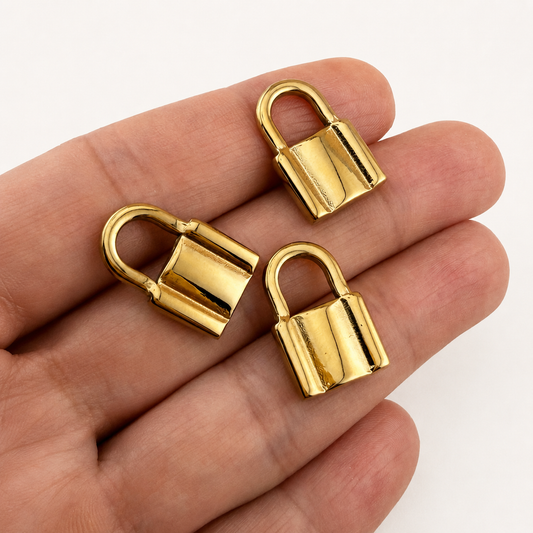 18K Gold PVD Stainless Steel Padlock Charm – 20mm