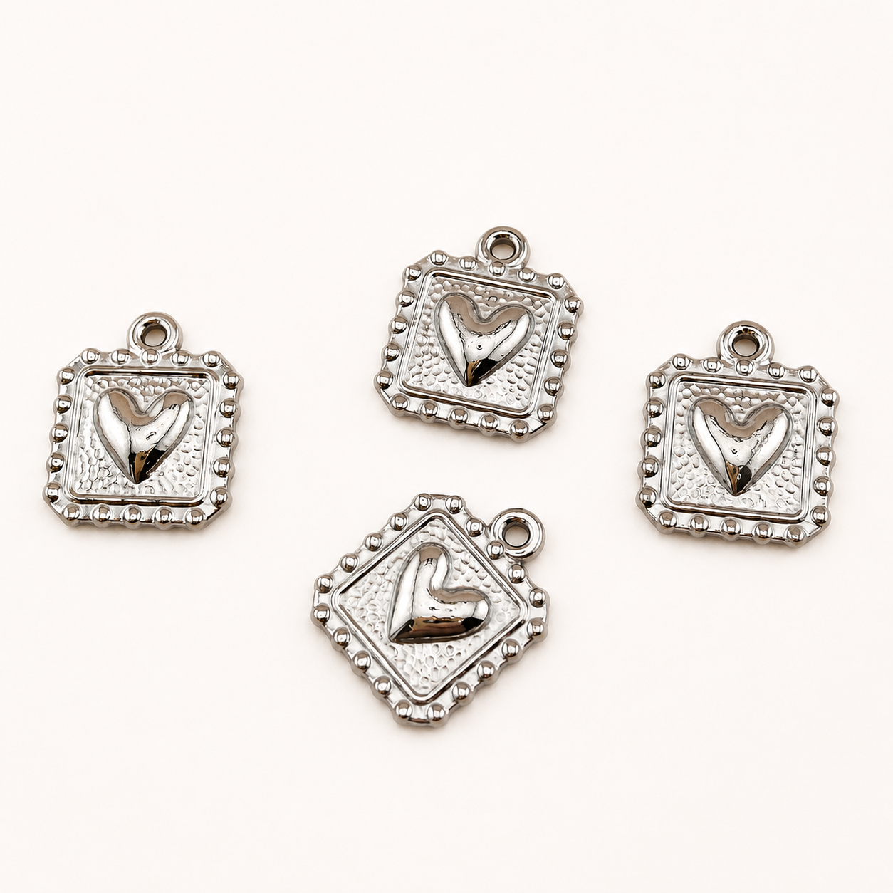 Framed Heart Charm – 17x14mm