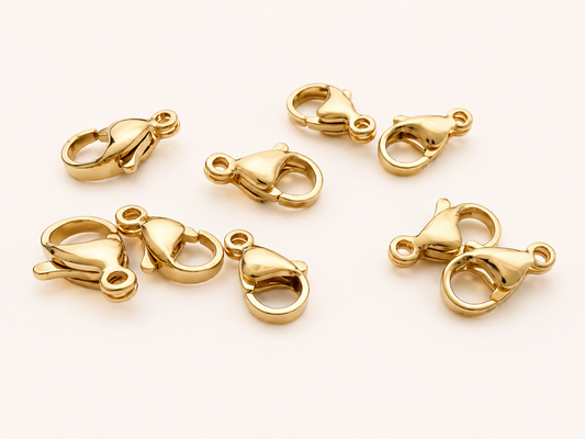 Real 24K Gold Lobster Clasp - Multiple Sizes