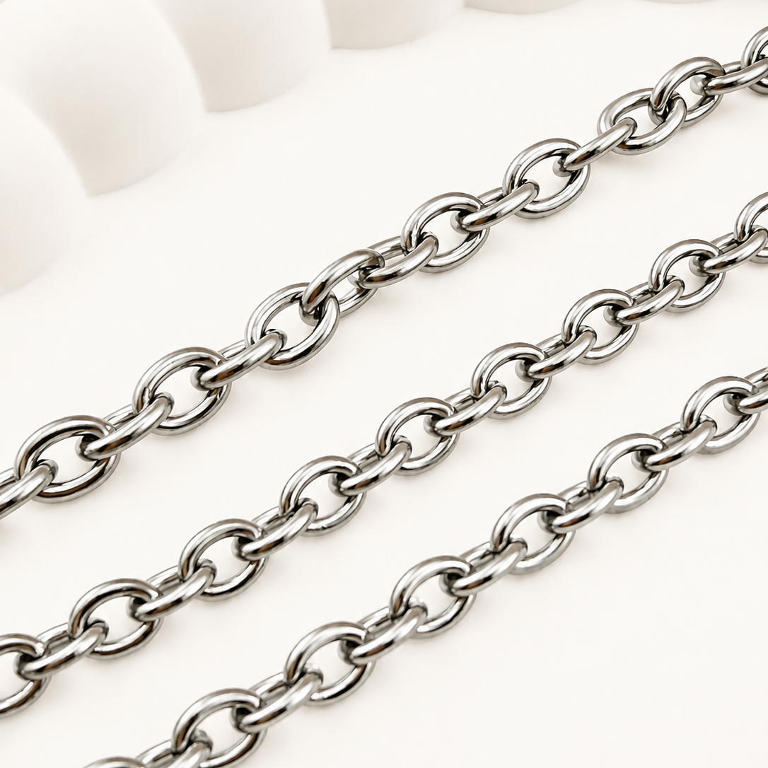 Classic Oval Cable Chain - Multiple Sizes (By the Foot)