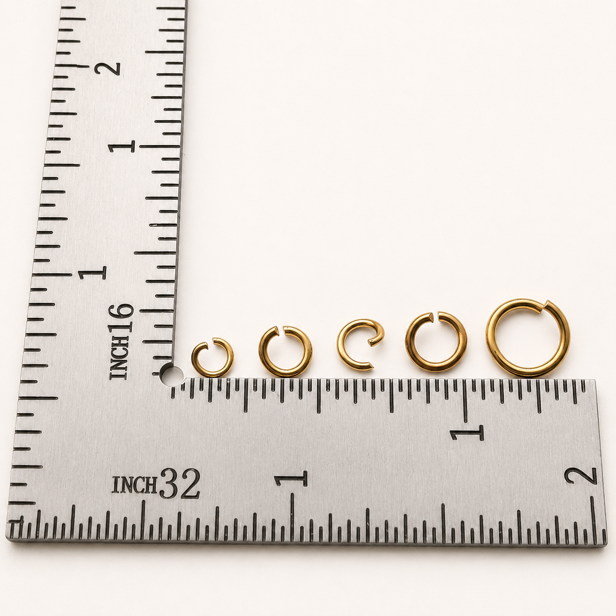 Real 18K Antiqued Gold Open Jump Rings - Multiple Sizes