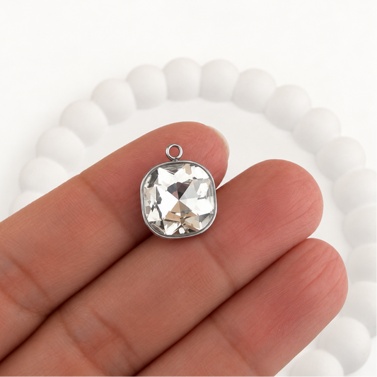 Crystal Square Pendant – 16x13mm