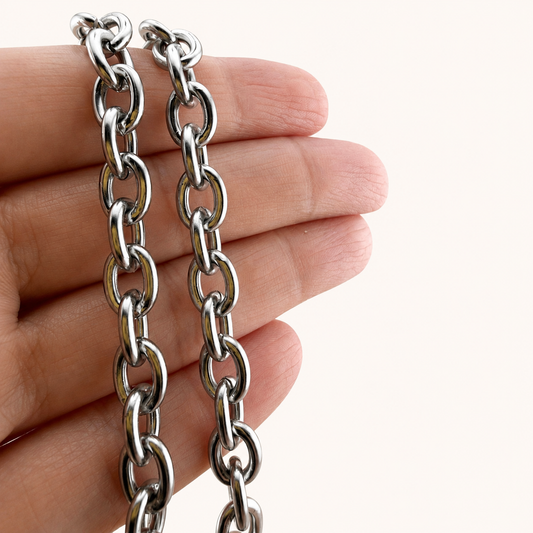 Bold & Thick Oval Cable Chain – 10x7mm (By the Foot)