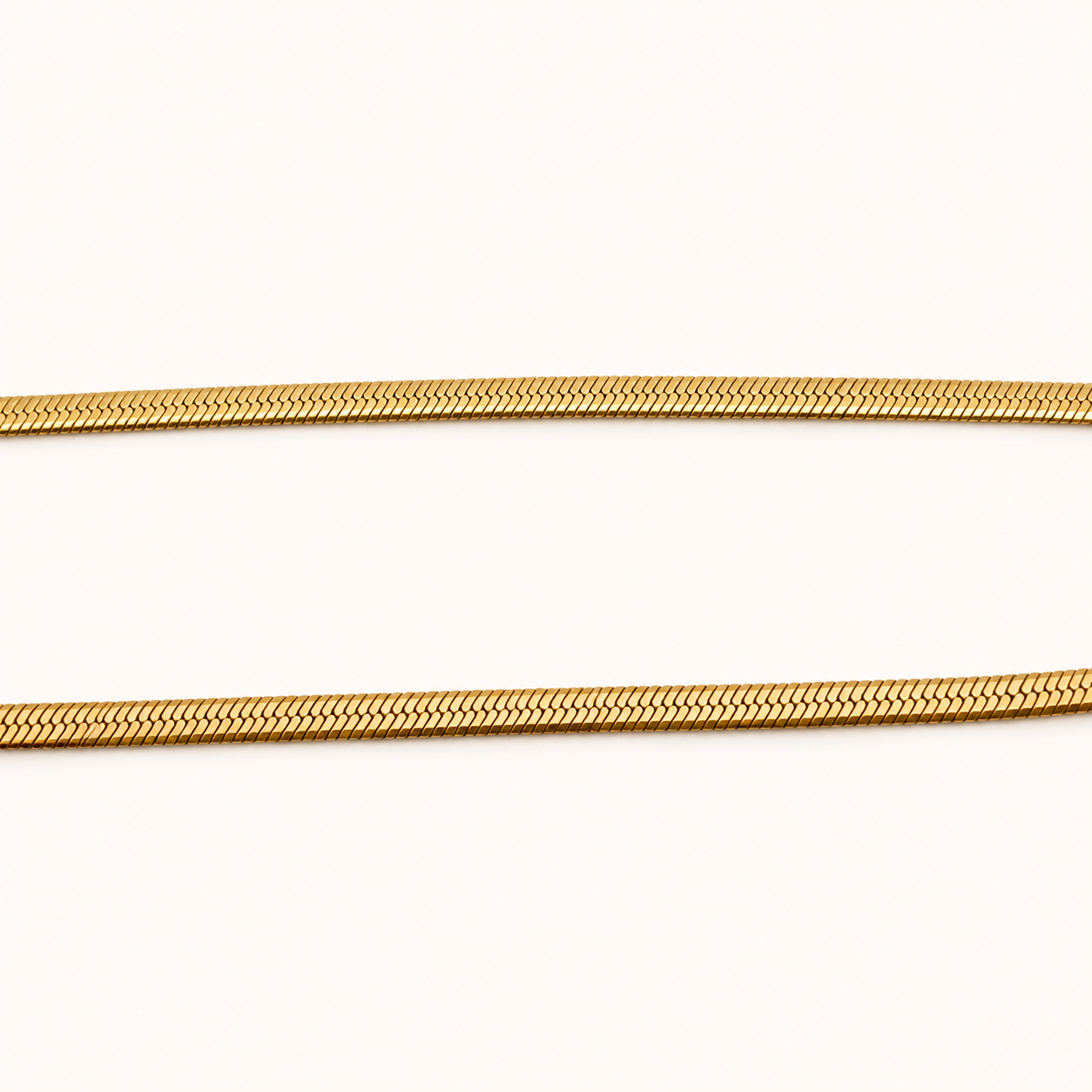 18K Gold 3mm Flat Snake Chain Necklace - 16.5"