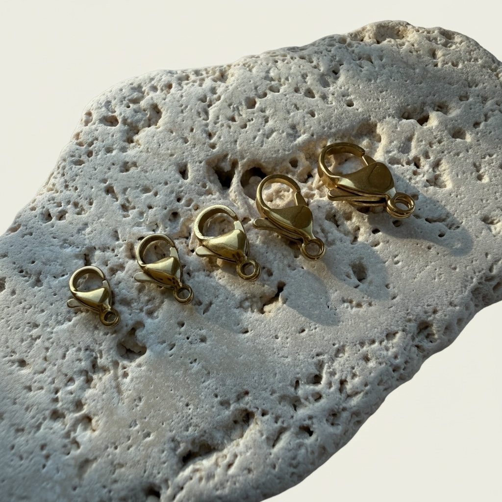 Real 18K Gold IP Lobster Clasp - Multiple Sizes