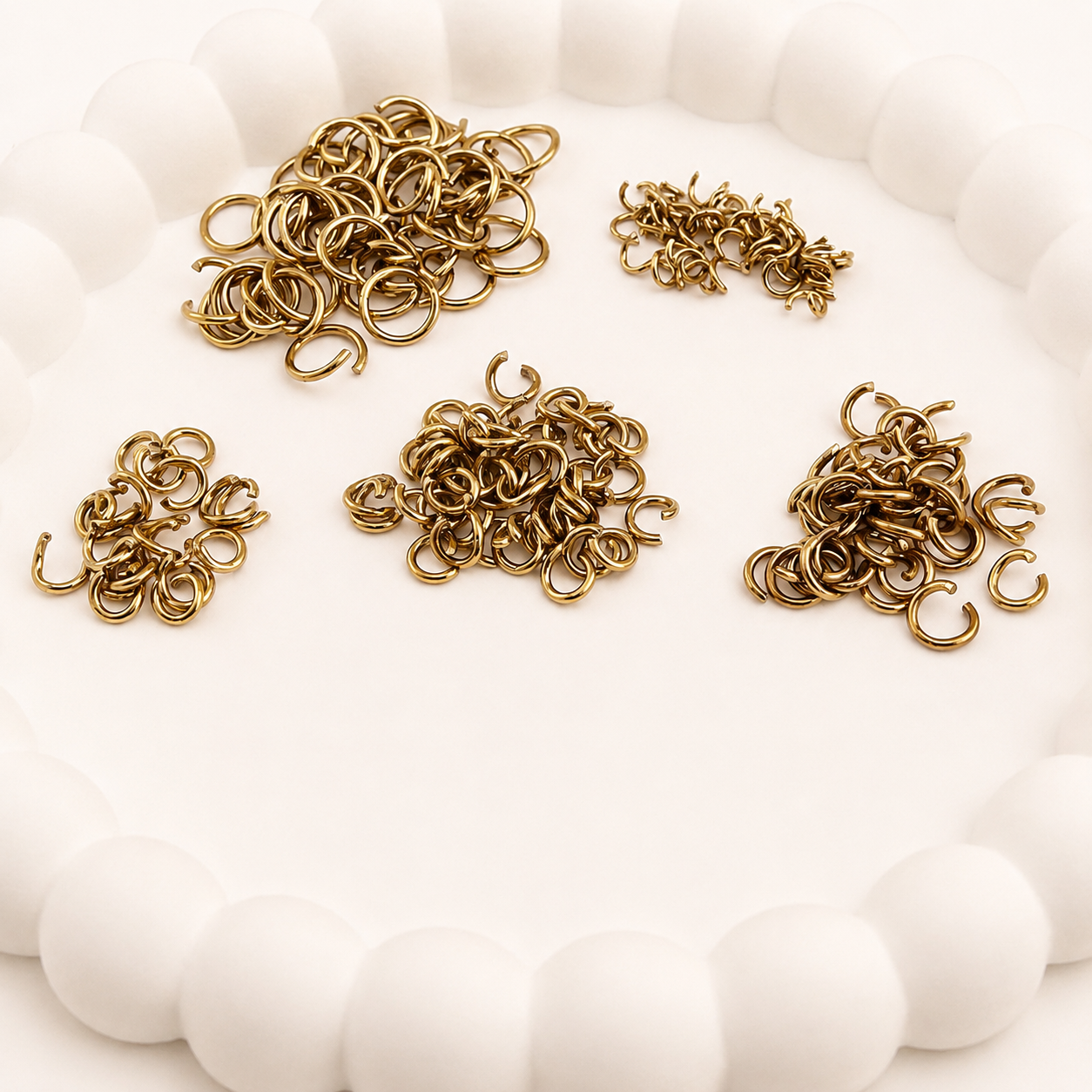 Real 18K Antiqued Gold Open Jump Rings - Multiple Sizes