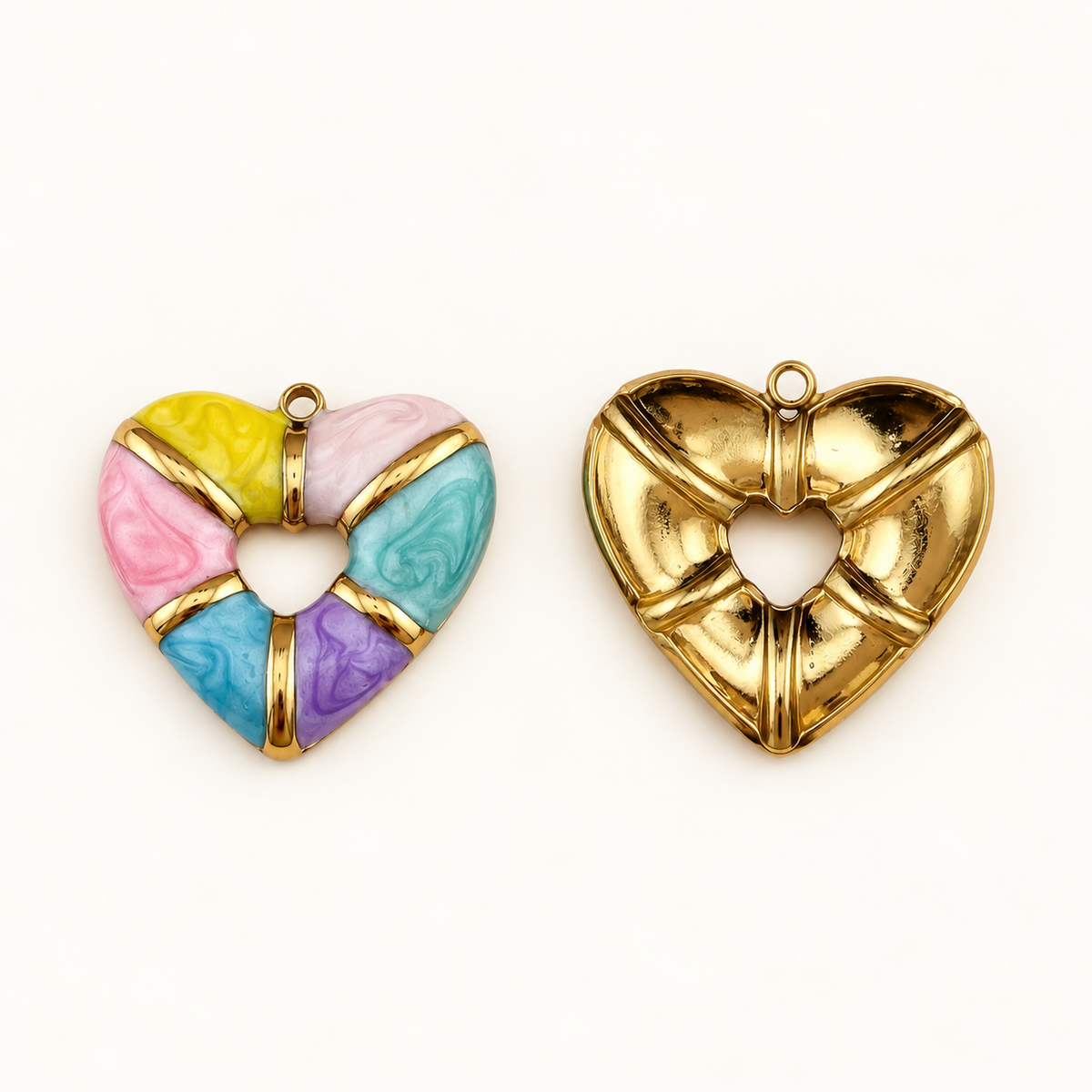 Multicolor Enamel Heart Charm – 25mm