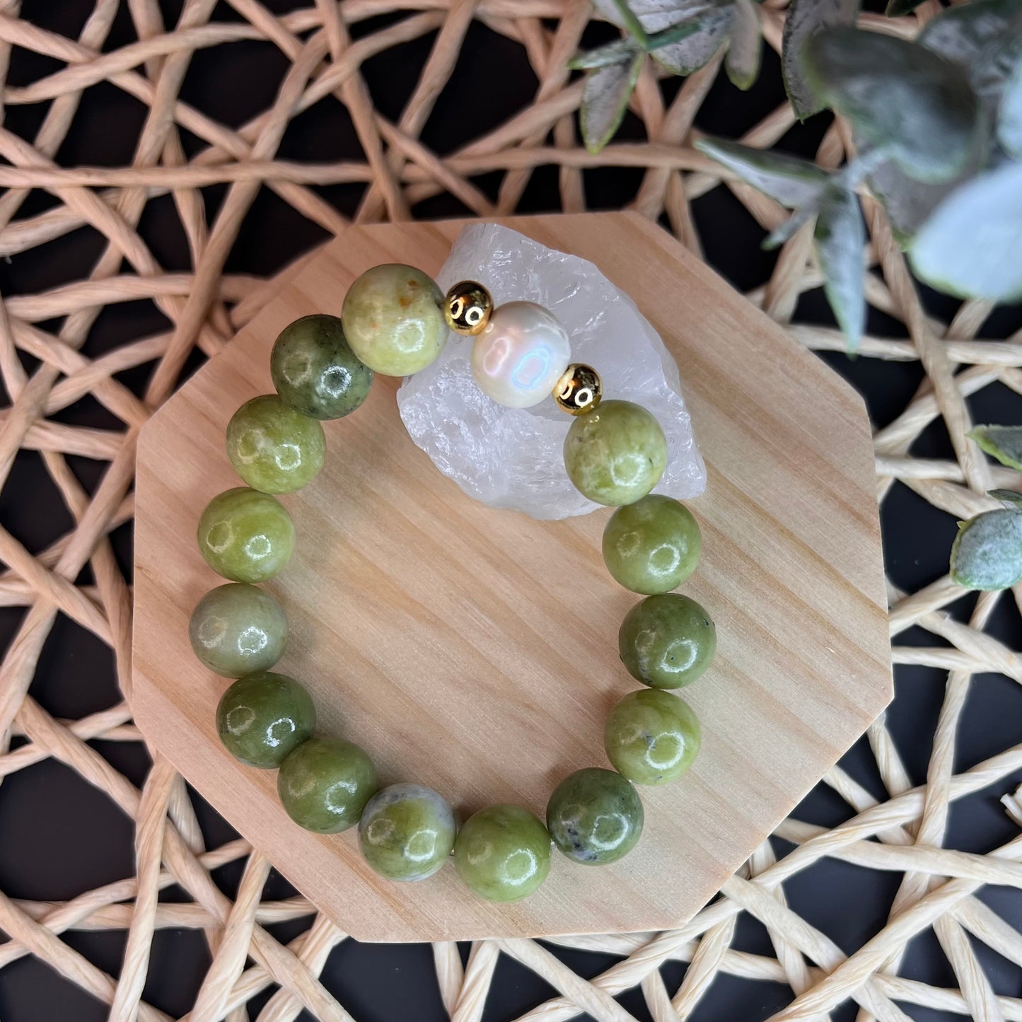 Jade + Pearl Balance Bracelet