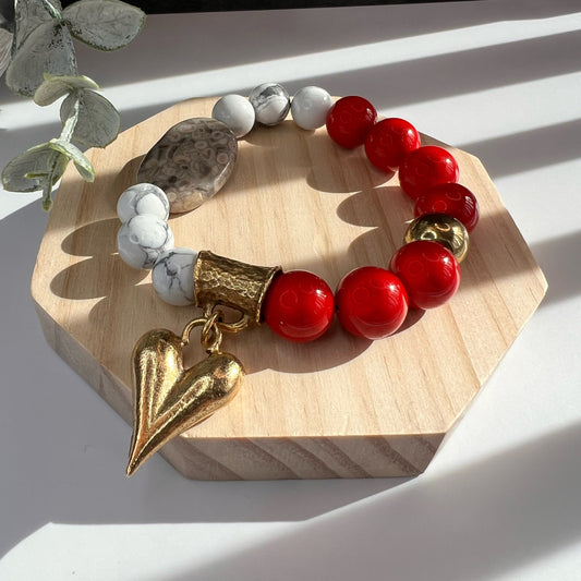 Red Tesoro Heart Bracelet