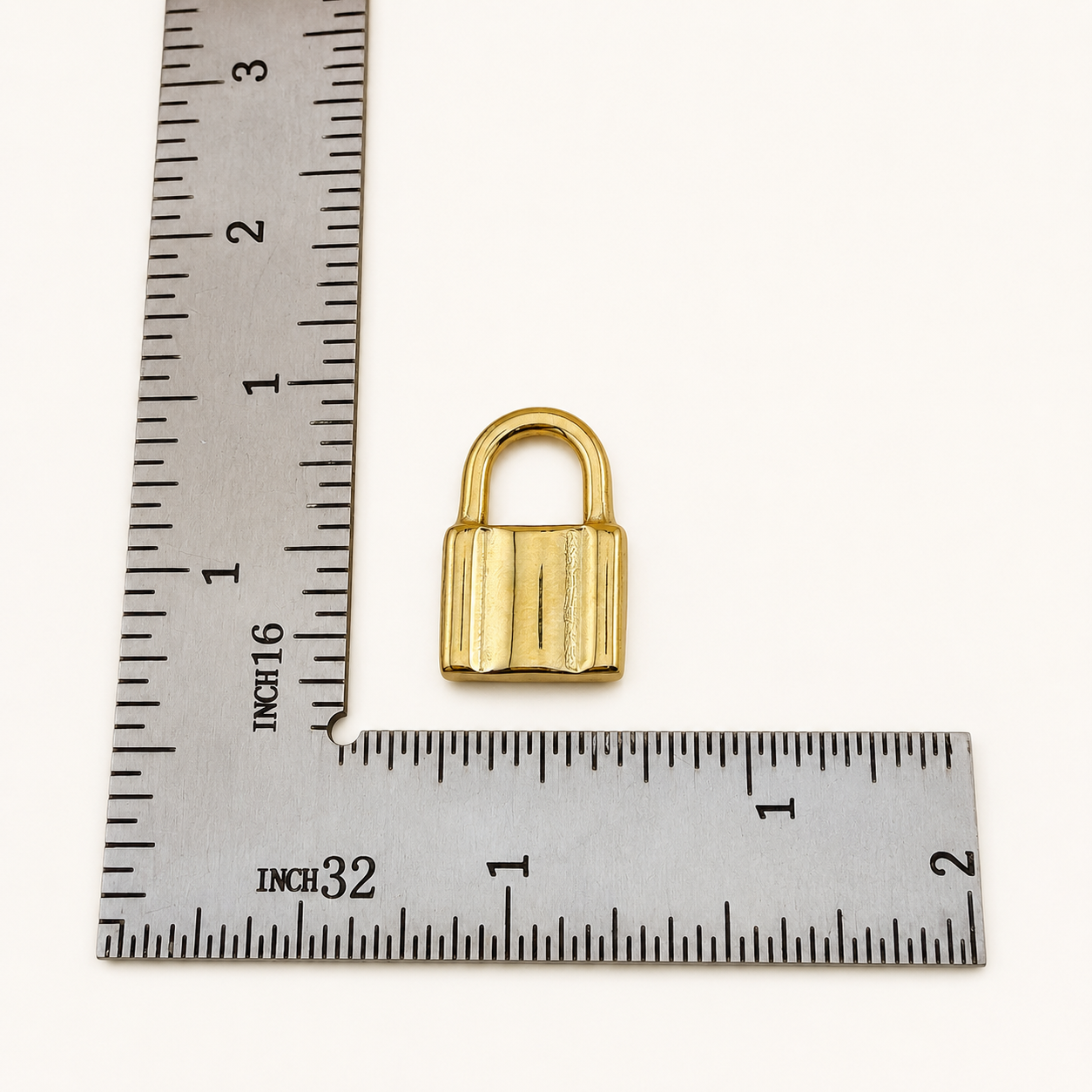 18K Gold PVD Stainless Steel Padlock Charm – 20mm