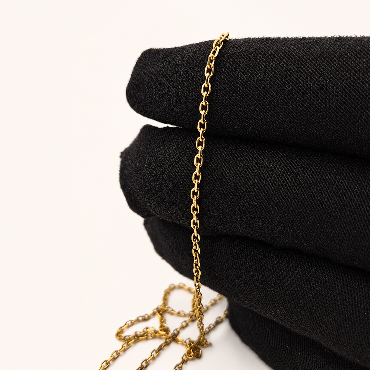 18K Gold Cable Chain - Extra Fine 2.5mm Faceted