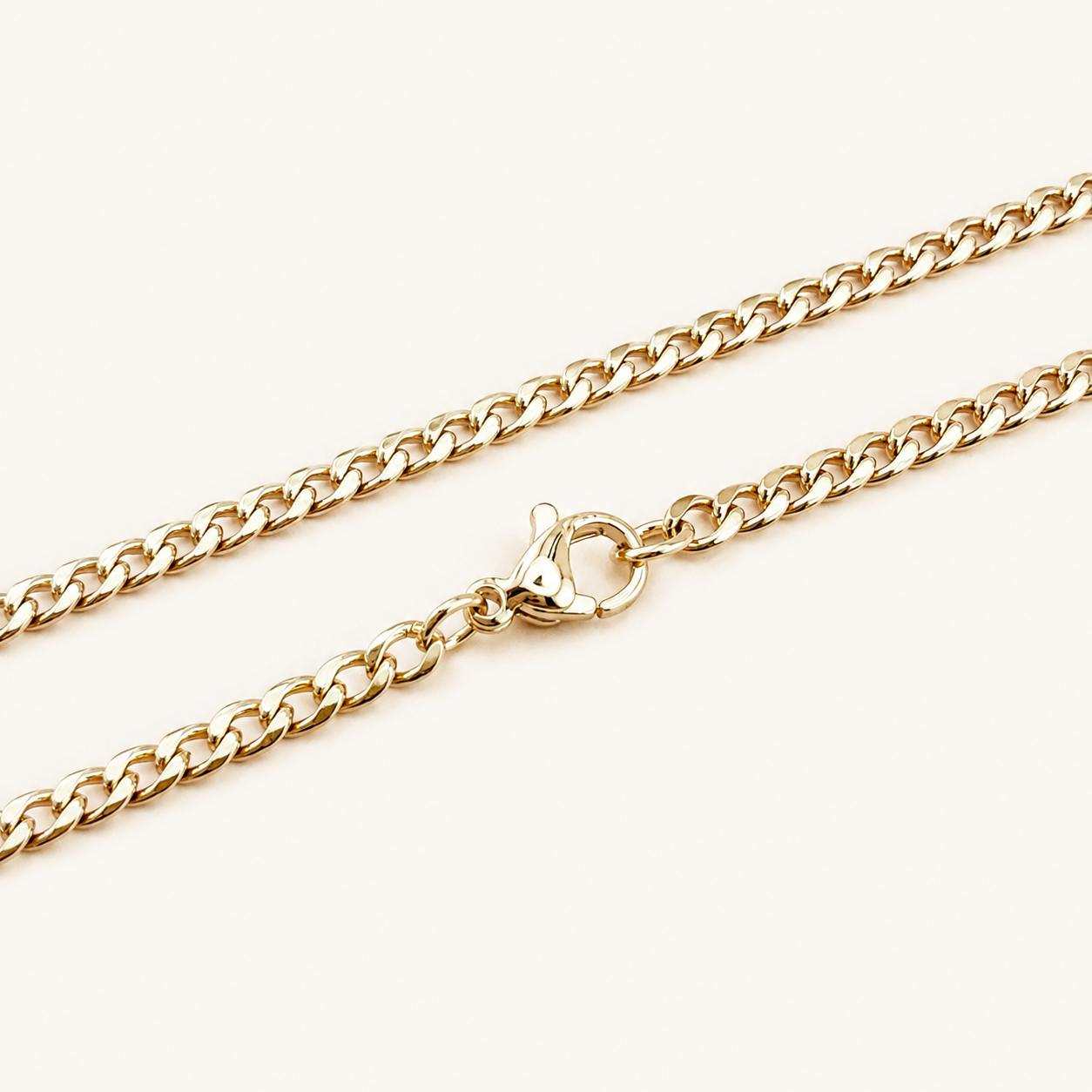 Light Gold Curb Chain Necklace - 21"