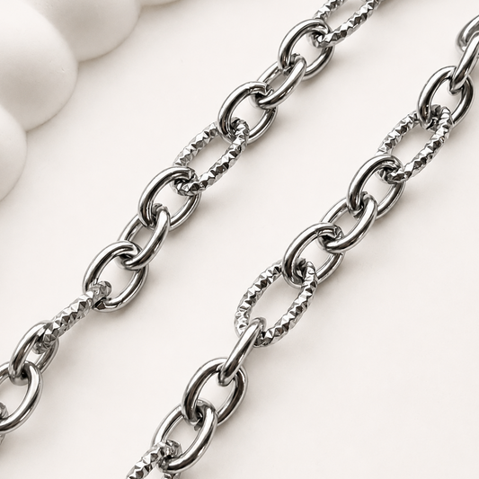 Elongated Alternating Link Chain – 13x7.5mm (By the Foot)