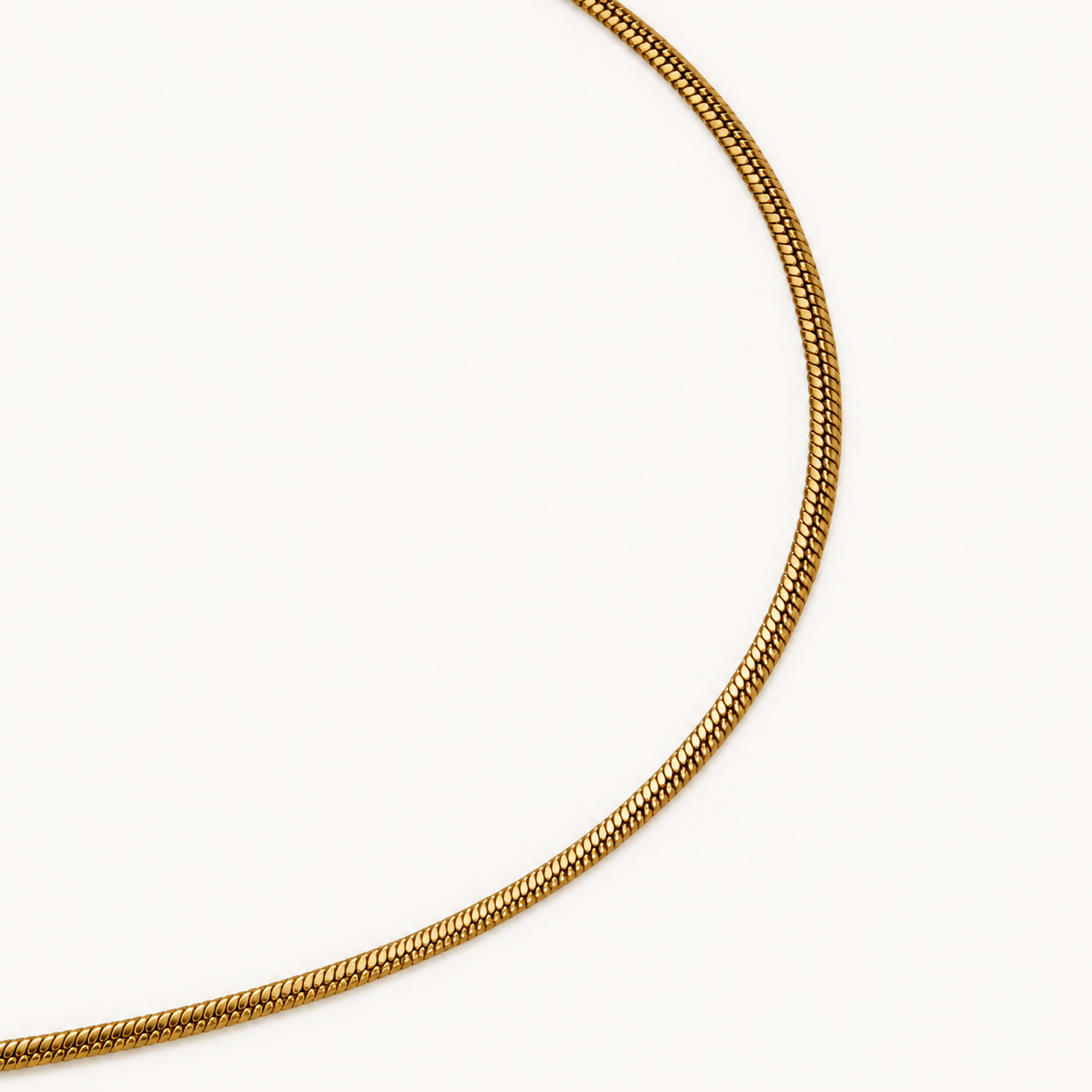 1.5mm 18k Gold Square Snake Chain Necklace - 20"