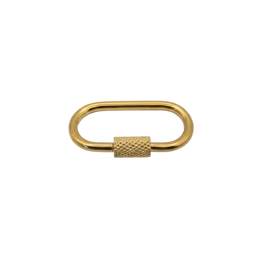26mm Stainless Steel Oval Textured Screw Carabiner – Gold & Silver Finishes