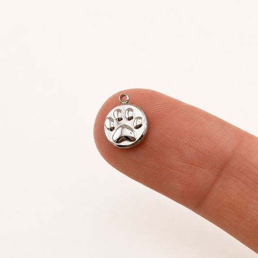 Raised Paw Print Charm – 10mm