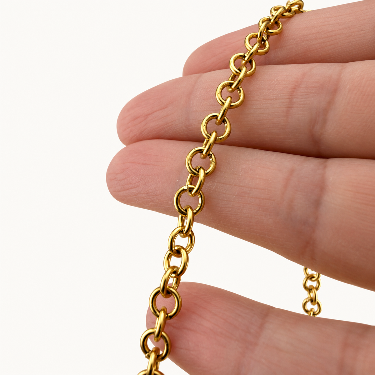 18K Gold Ion Plated Round Chain – 5mm