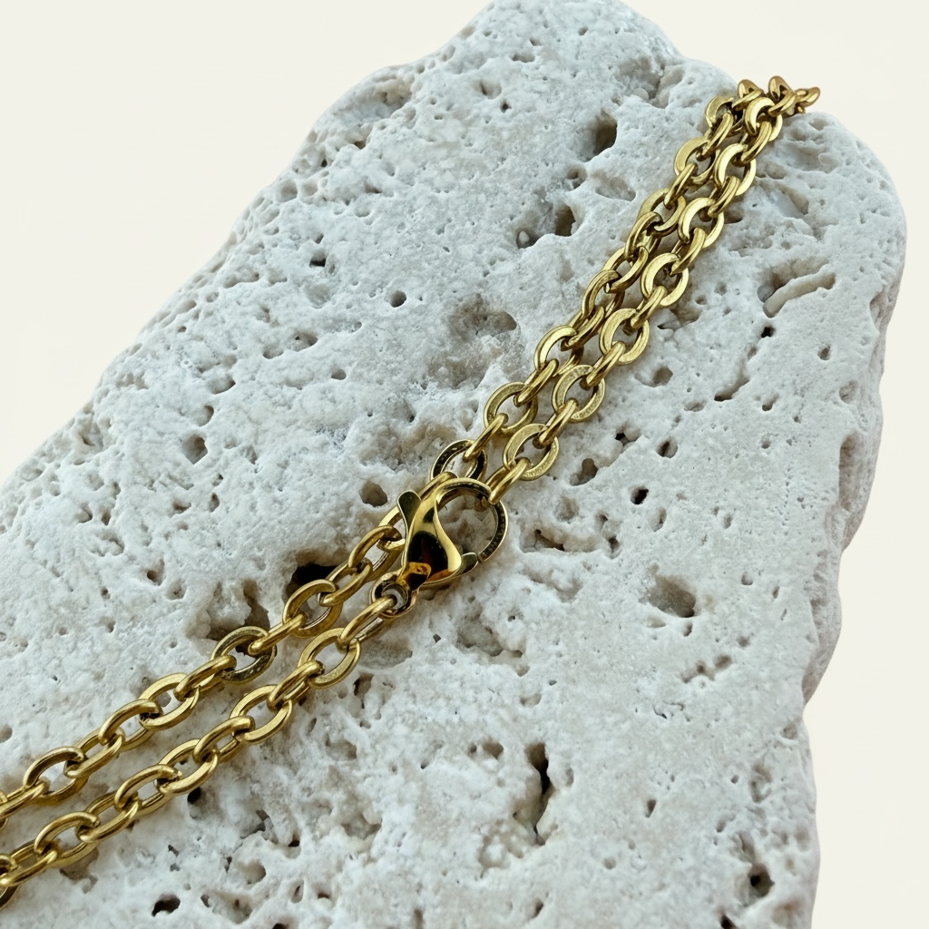 Gold Cable Chain Necklace - 23.7"