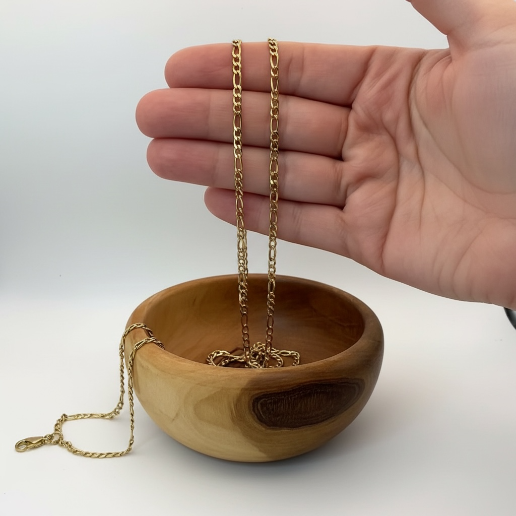 18K Gold Figaro Chain Necklace – 20"