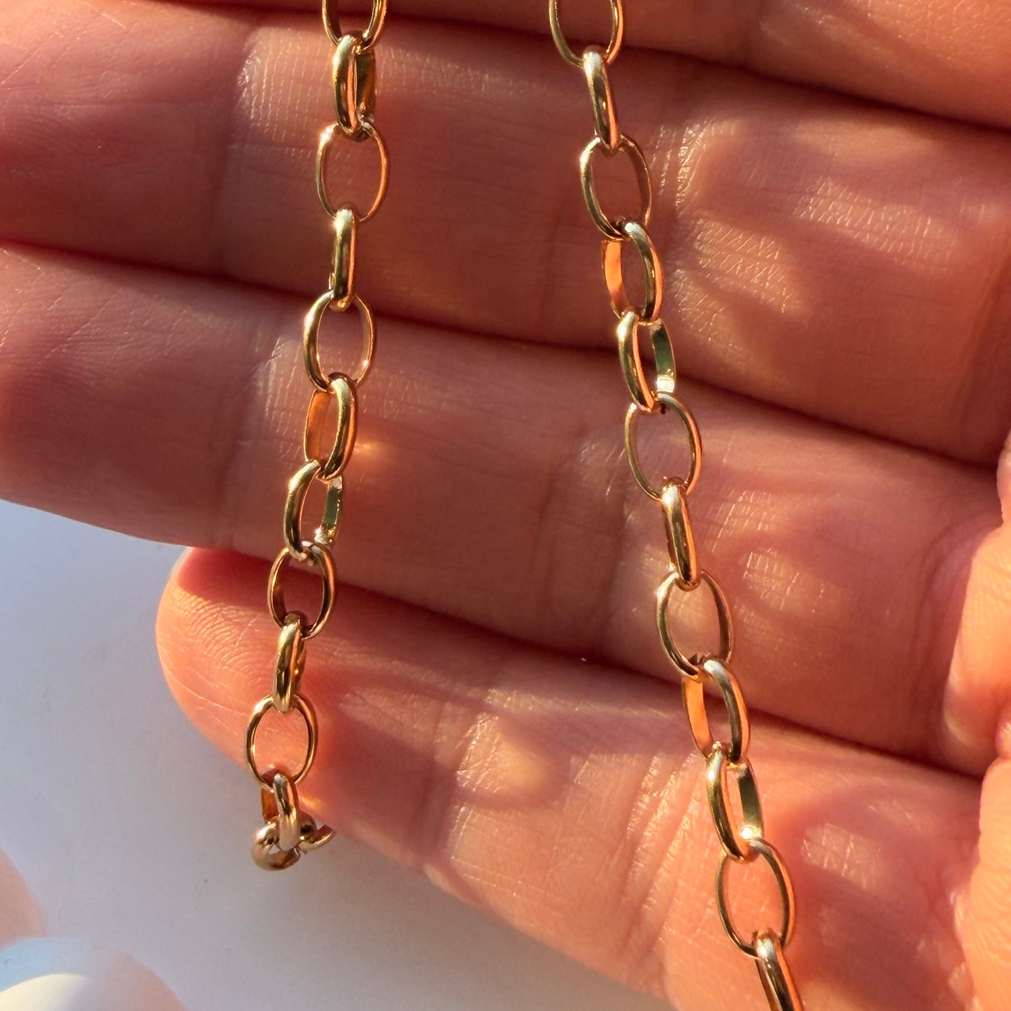 18K Gold Oval Cable Chain - 6x4mm (By the Foot)