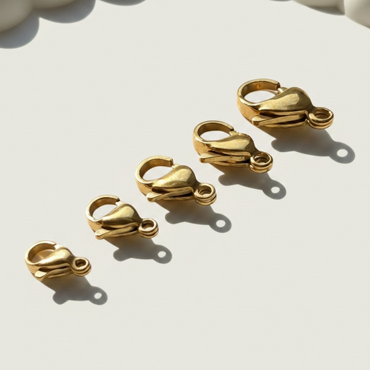 Real 18K Gold IP Lobster Clasp - Multiple Sizes
