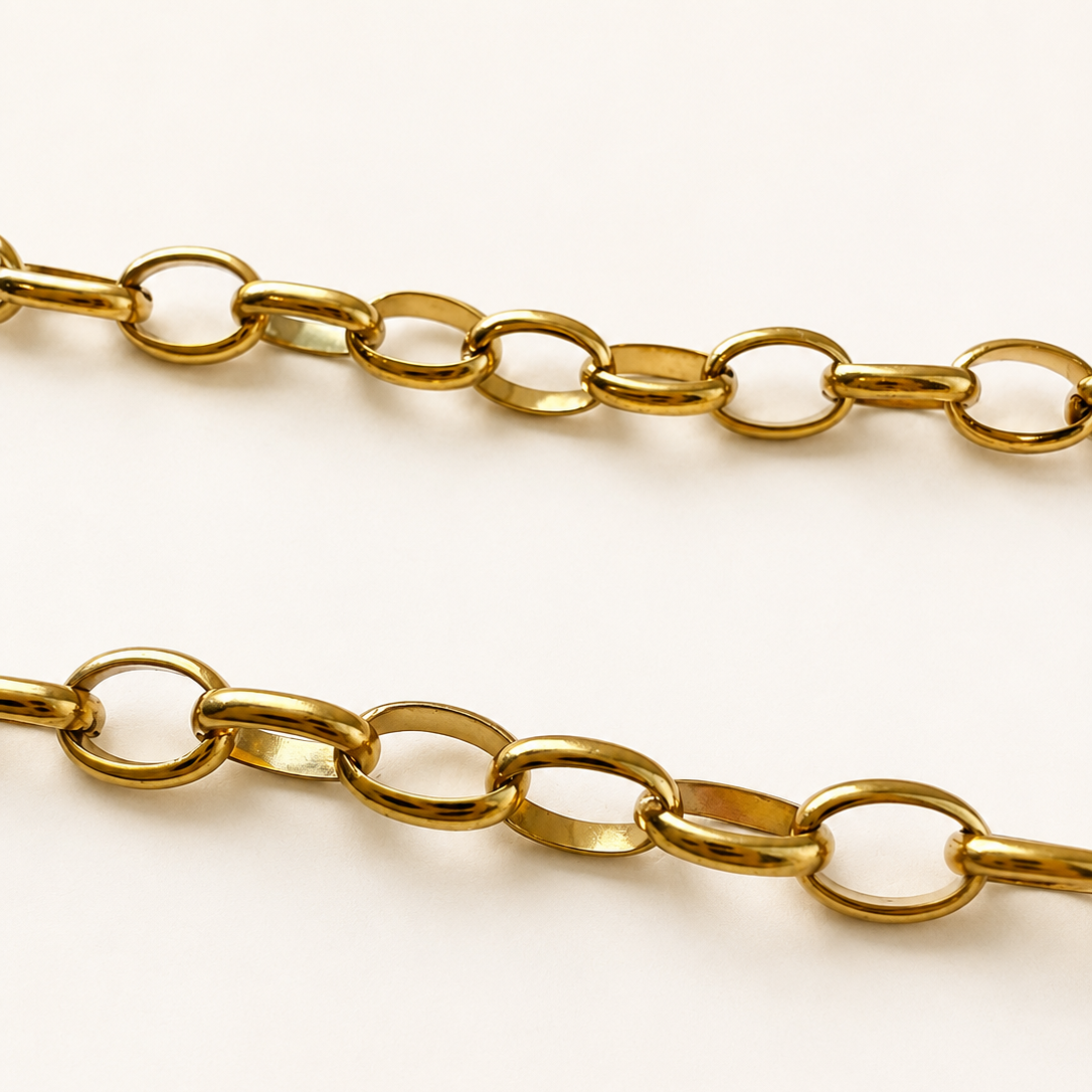 18K Gold-plated Cable Chain Necklace