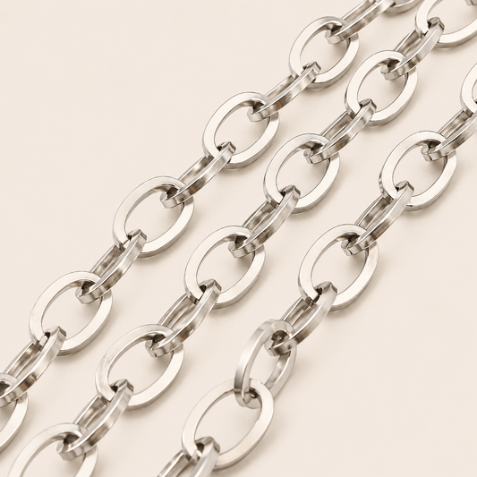 Large Flat Oval Cable Chain – 17.5x11.5mm