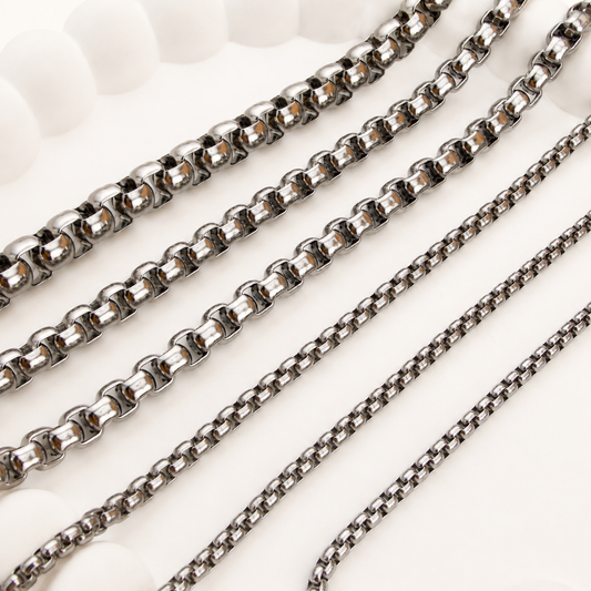 Box Chain - Multiple Sizes (By the Foot)