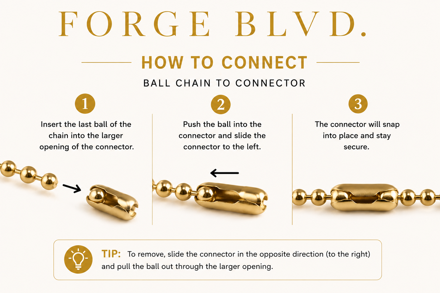 Gold Ball Chain - 2mm (By the Foot)